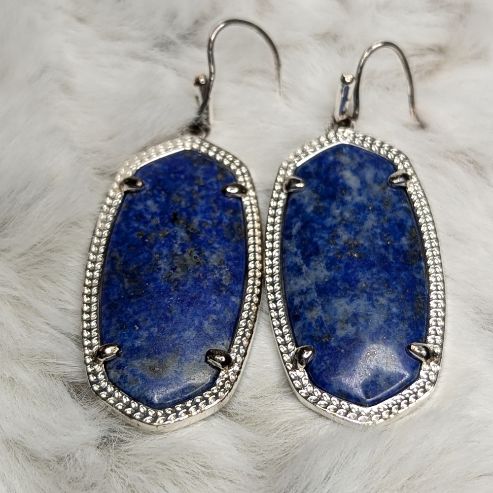 Kendra Scott Elle Lapis Silver Earrings
